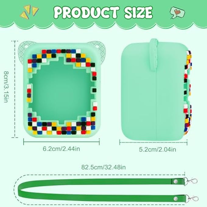 rayihni SILICONE CASE FOR BITZEES, PROTECTIVE COVER COMPATIBLE WITH BITZEE MY PET INTERACTIVE, DIGITAL PET INTERACTIVE ANIMAL SILICONE CASE FOR BITZEE WITH LANYARD - GREEN - Image 3
